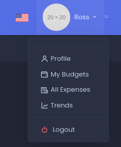 spendy v2 user dropdown